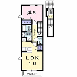 アルモニーアンジュA 1LDKの間取図画像