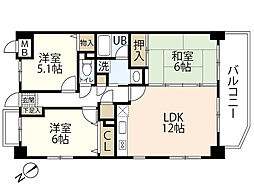 ハーモニー中須 3LDKの間取図画像