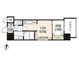 広島市南区比治山町マンション 1LDKの間取図画像