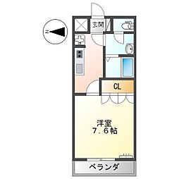 シェルル大町 1Kの間取図画像
