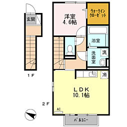 ベネフィック 1LDKの間取図画像