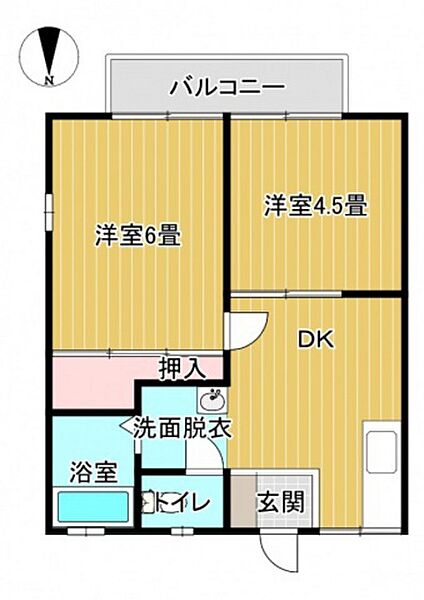 広島県広島市佐伯区三筋2丁目(賃貸アパート2DK・2階・34.80㎡)の写真 その2