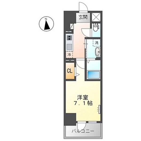 広島県広島市西区中広町1丁目(賃貸マンション1K・11階・26.45㎡)の写真 その2