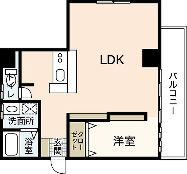 広島県広島市中区南竹屋町(賃貸マンション1LDK・2階・50.61㎡)の写真 その2