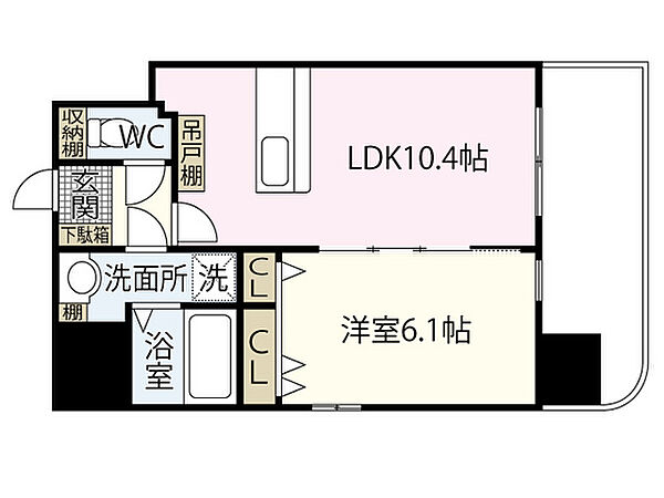 広島県広島市中区国泰寺町2丁目(賃貸マンション1LDK・6階・40.07㎡)の写真 その2