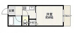 吉村ビル 3階1Kの間取り
