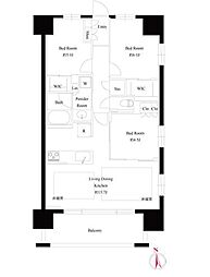 プレシス八王子レグリオ 1SLKの間取り