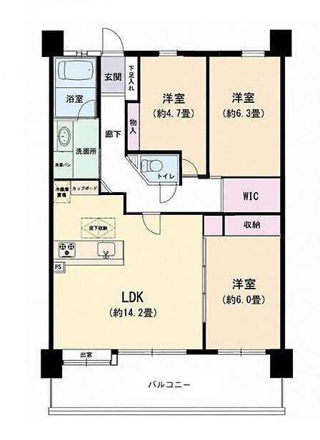 3LDK 間取り