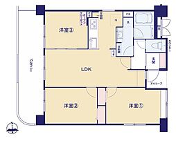 モナーク豊田旭が丘 3LDKの間取図画像