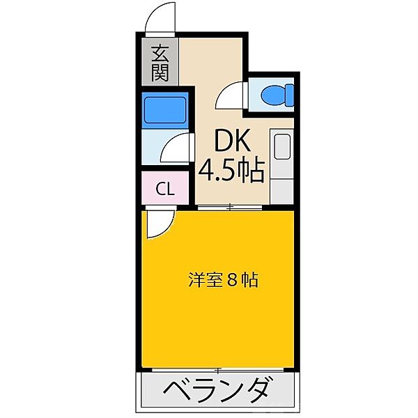 浜田ハイツ ｜大阪府寝屋川市香里新町(賃貸マンション1DK・4階・25.00㎡)の写真 その2