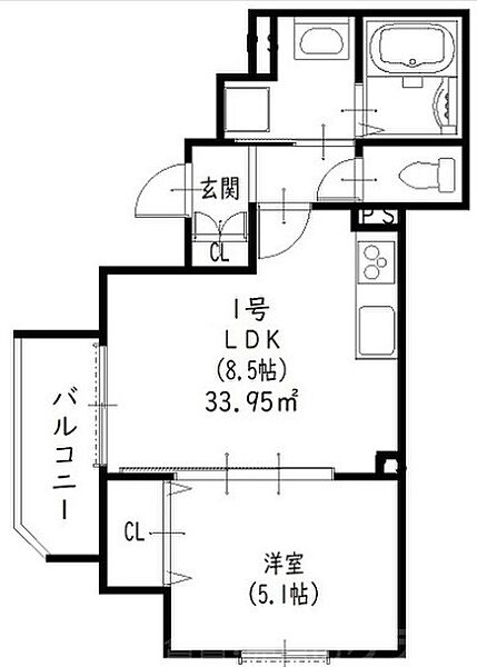 スリール明和I ｜大阪府寝屋川市明和2丁目(賃貸アパート1LDK・1階・33.95㎡)の写真 その2