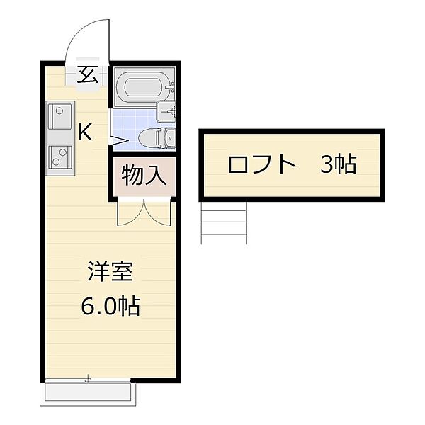 翔 ｜大阪府寝屋川市萱島本町(賃貸アパート1R・2階・18.00㎡)の写真 その2