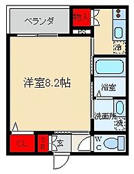 イリスコート東大利町 1階1Kの間取り