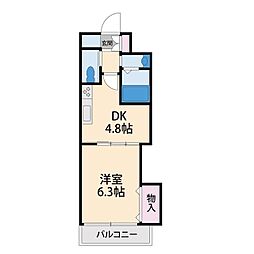 トゥリオ・イン 1階1DKの間取り