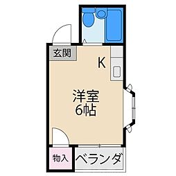 ウイング21 ワンルームの間取図画像