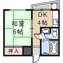 シャトーレジデントパート3 1DKの間取図画像