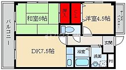 スタンドアップ忍ヶ丘 2DKの間取図画像