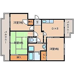 昇栄マンション3 3DKの間取図画像