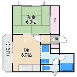 田中ハイツ 1DKの間取図画像