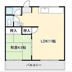 グリーンハイツさんわA棟 1LDKの間取図画像