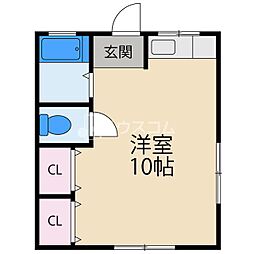 ハイツラポール ワンルームの間取図画像