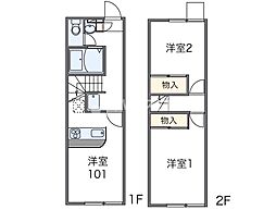 レオパレスグランシャリオ 2DKの間取図画像