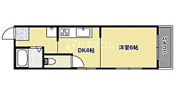 朝日マンション 1DKの間取図画像