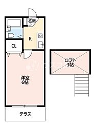 ベリオ四條畷 1Kの間取図画像
