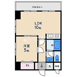 M'PLAZA香里壱番館 1LDKの間取図画像