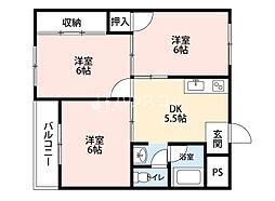太秦グリーンハイツ 3DKの間取図画像