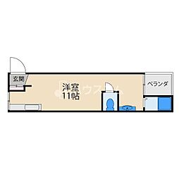 清水ハイツ ワンルームの間取図画像