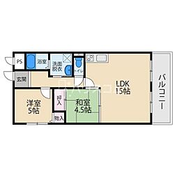 八坂一番館 2LDKの間取図画像