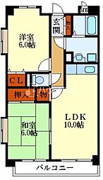 グレイシィーK.Y 2LDKの間取図画像
