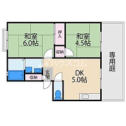 ハイツ千鶴1棟 2DKの間取図画像
