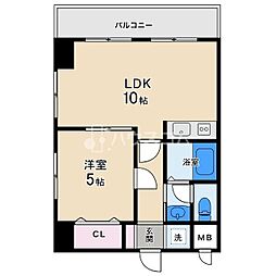 M'PLAZA香里壱番館 1LDKの間取図画像