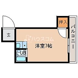 デイルーチェ北岸和田 ワンルームの間取図画像