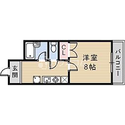 ルナコート 1Kの間取図画像