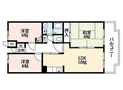 グリーンヴィラ御領 3LDKの間取図画像