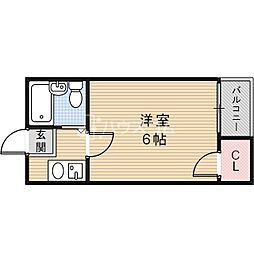 Mebius寝屋川ResidenceEast ワンルームの間取図画像