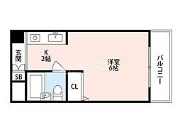 エクセレント忍ケ丘 1Kの間取図画像