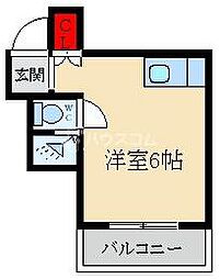 メビウス香里レジデンス ワンルームの間取図画像