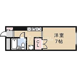 寝屋川ハイツ 1Kの間取図画像