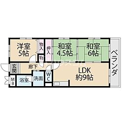 キャピタル・キダ 3LDKの間取図画像