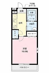 四條畷市岡山1丁目アパート 1Kの間取図画像