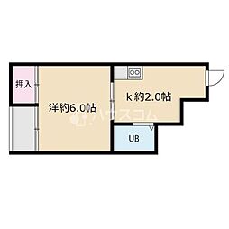 エムロード萱島 1Kの間取図画像