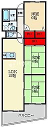 ヴィルヌーブエスト 3LDKの間取図画像