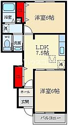 サン・フェスタ 2DKの間取図画像