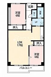 香里園ヒルズ 3LDKの間取図画像