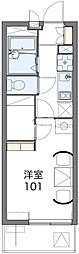 レオパレス田井町 1Kの間取図画像