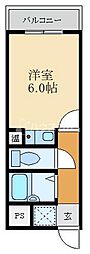 カレッジコート ワンルームの間取図画像